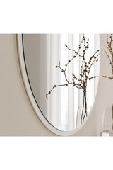 Decorative Round Mirror White 60 Cm - Swordslife