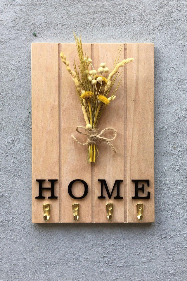 Decorative Wooden Dry Flower Key Holder