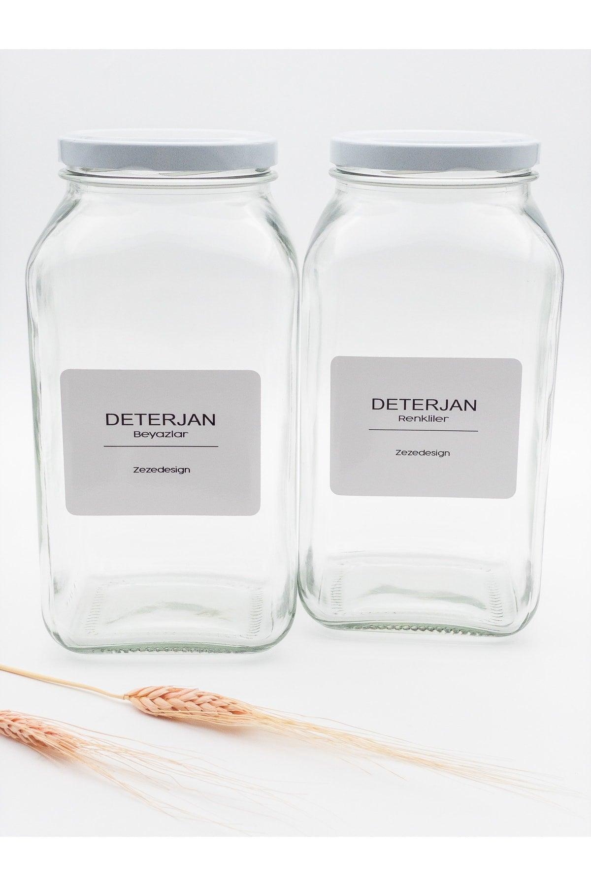 Dekorative Glas Jar 3lt (Deterjan Weiß-Farben/Weiß Abdeckung) - Swordslife