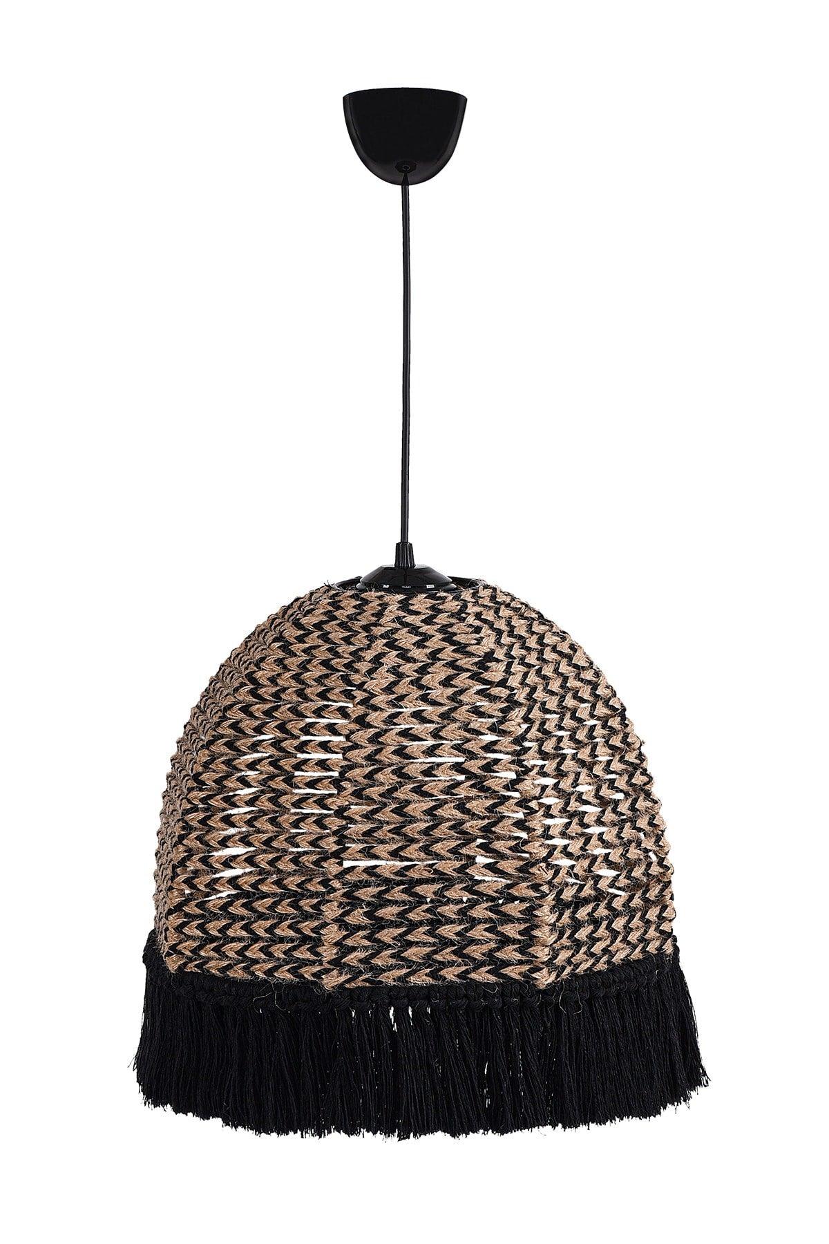 Delacorde Handmade Chandelier Jute Black Hnmd-42 - Swordslife