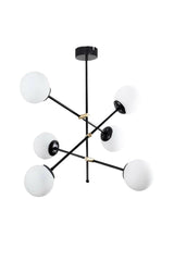 Delfina 6 Pcs Black Tumbled Plafonyer Lux Chandelier-glass - Swordslife