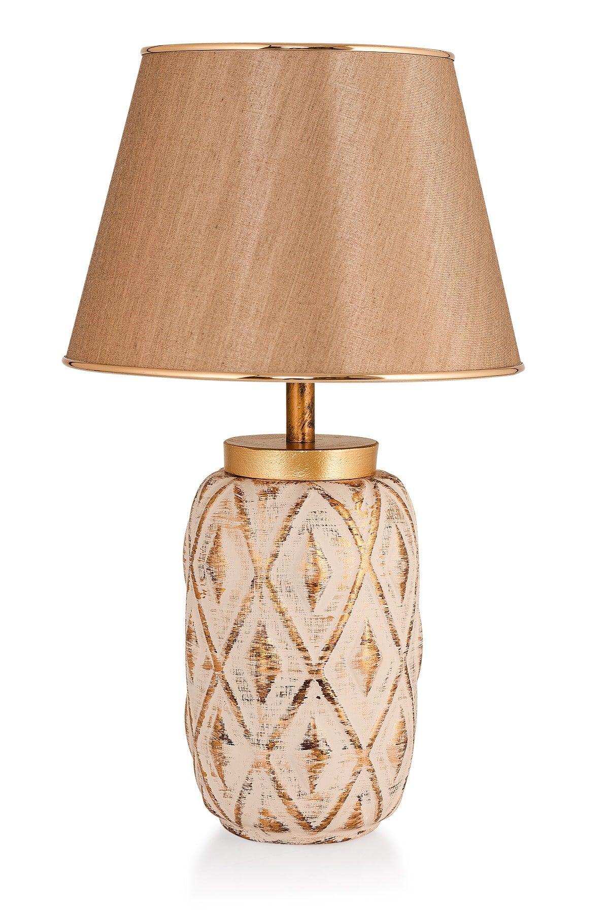 Delicat Ceramic Lampshade Cream Gold Srmk-53 - Swordslife