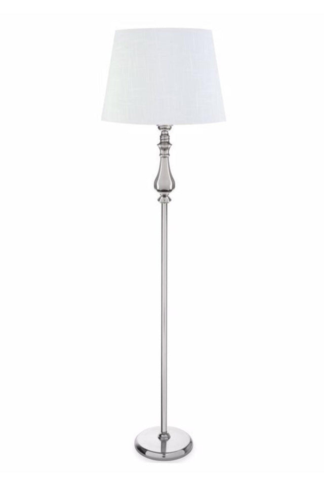 Narin Baba Chrome Plated Metal Leg Floor Lamp Full White - Swordslife