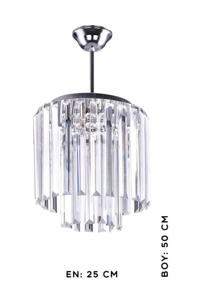 Delta Single 25 Cm Crystal Round Chandelier - Swordslife