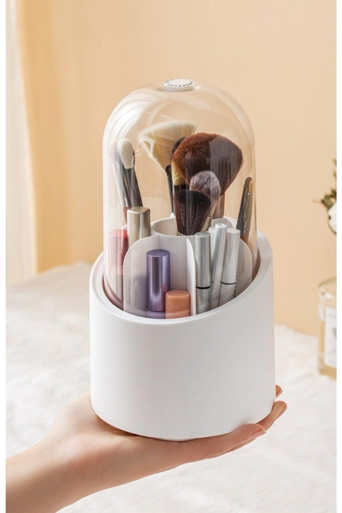 Deluxe Makeup Brush And Cosmetic Organizer Transparent Cover Organizer - Swordslife