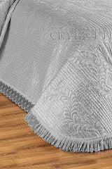 Deep Double Bedspread , Velvet Dowry Bedspread Double - Gray - Swordslife