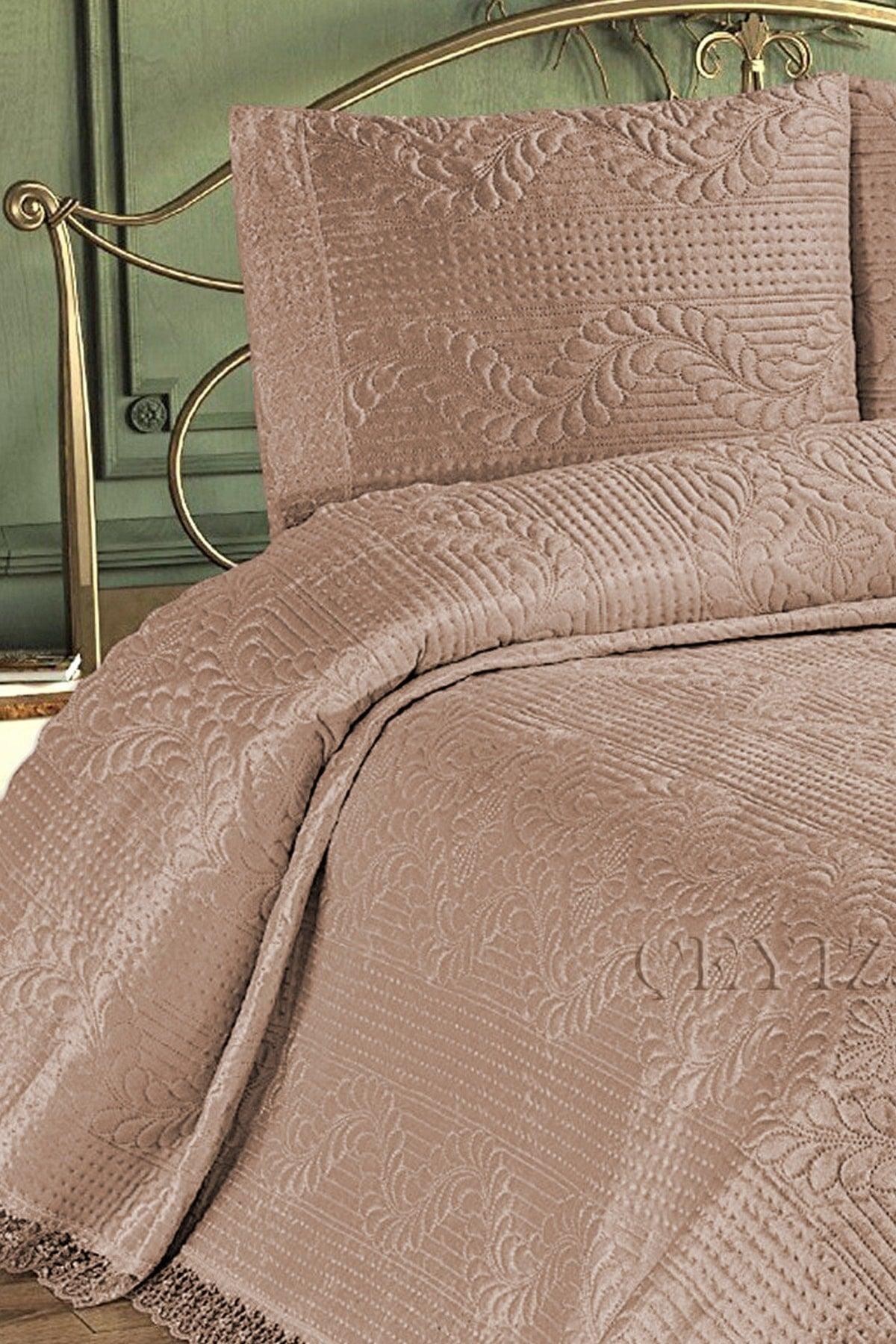 Deep Double Bedspread, Velvet Dowry Bedspread Double - Brown - Swordslife