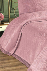 Deep Double Bedspread, Velvet Dowry Bedspread Double - Powder - Swordslife