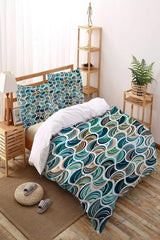 Patterned Double Linen Duvet Cover Set Nyds-10 - Swordslife