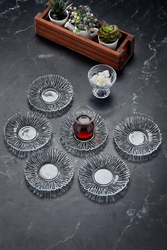 Design Glass New Trend 6 Pieces Tea Plate Tea Plate - Swordslife