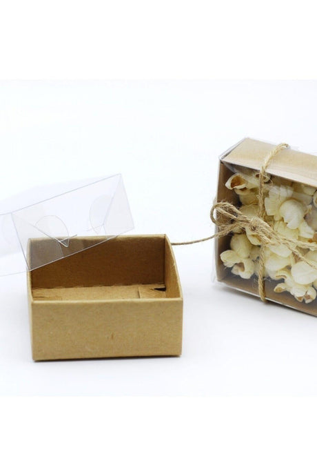 Design Paper Boxes Tiny Boxes 7x7x3 Brown Natural 50pcs Acetate Cardboard Kraft Box with Lid - Swordslife