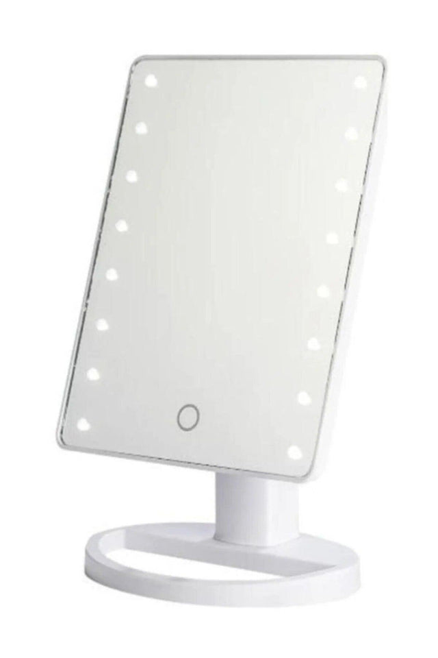 Desktop Led Lighted Touch Makeup Mirror Adjustable Battery Make Up Mirror 21cmx17cm - Swordslife