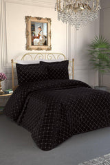 Dessert Velvet Double Bedspread Black - Swordslife