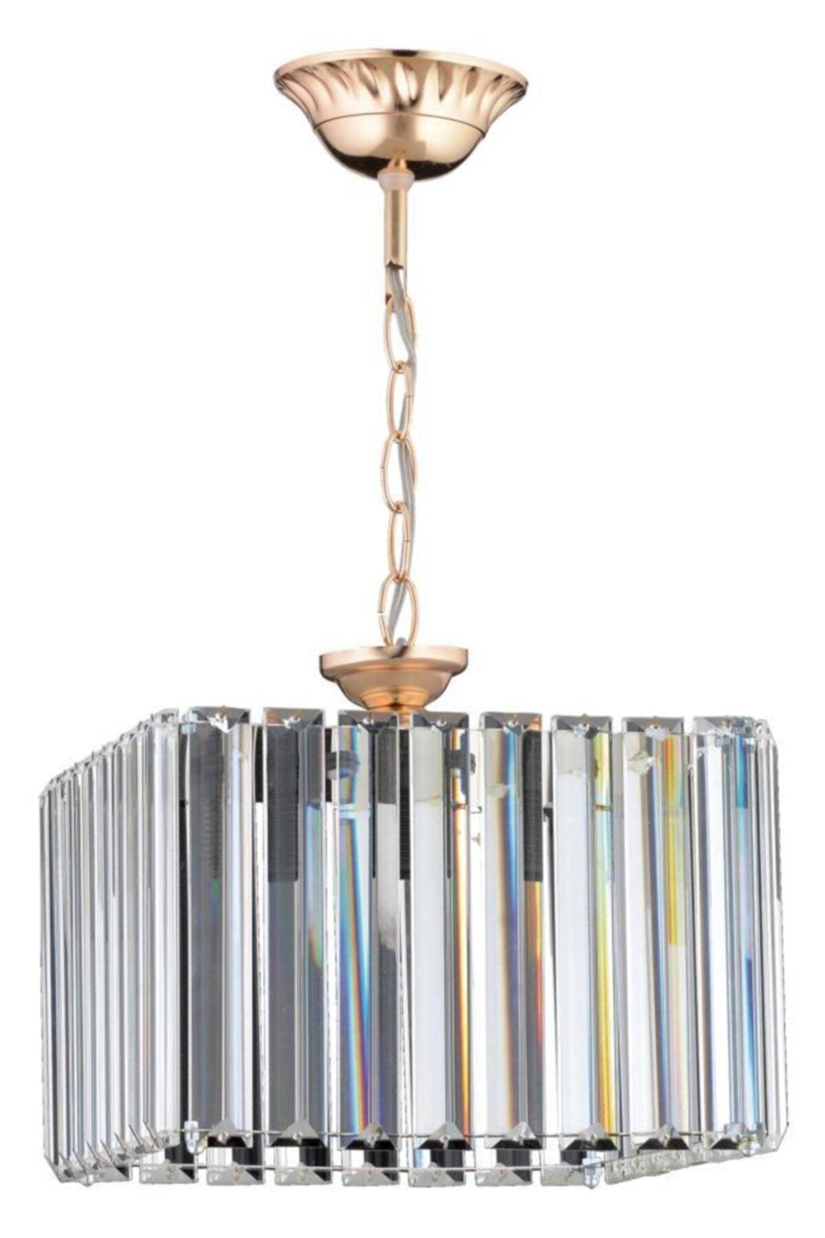 Diamond Single Square Gold Case Stone Chandelier - Swordslife