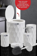 Diamond White Click Cover 5 Pcs Bathroom Set - Swordslife