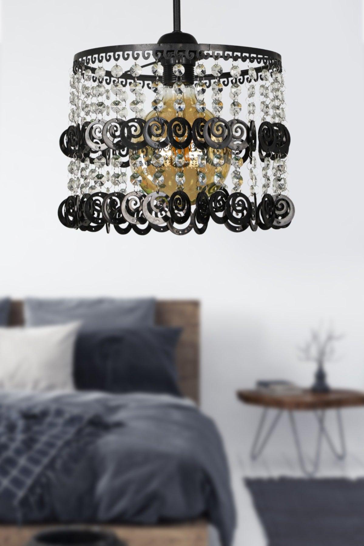 Didem Single Chandelier Black Stone - Swordslife