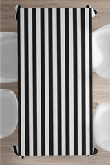 Vertical Black and White Striped Patterned Tablecloth - Swordslife