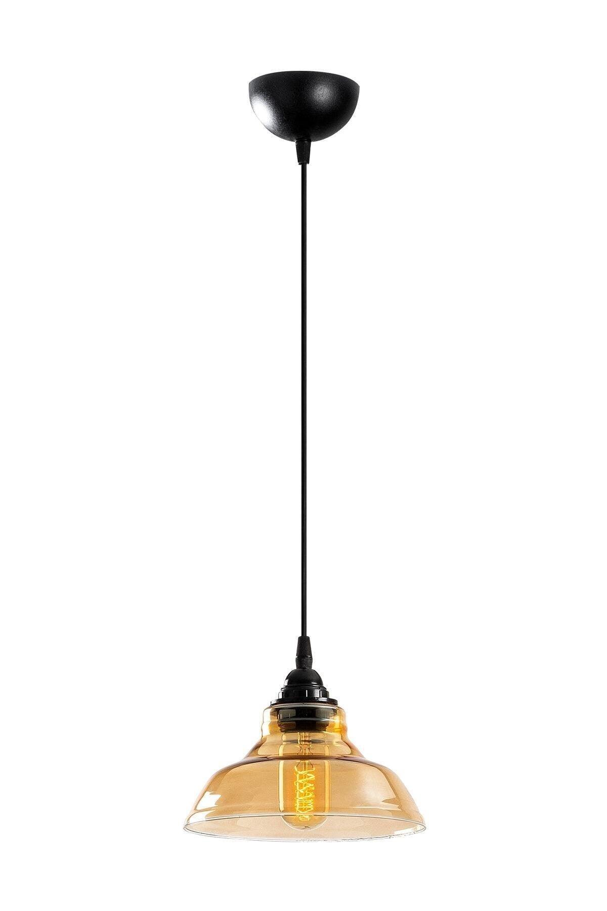 Dilberay Luxury Modern Honey Color Glass Cafe-kitchen Single Pendant Lamp Chandelier - Swordslife