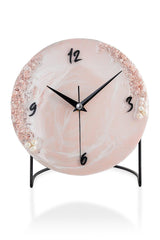 Diverso Rosa Stone Decorative Table Clock19 X 19cm With Silent Mechanism - Swordslife