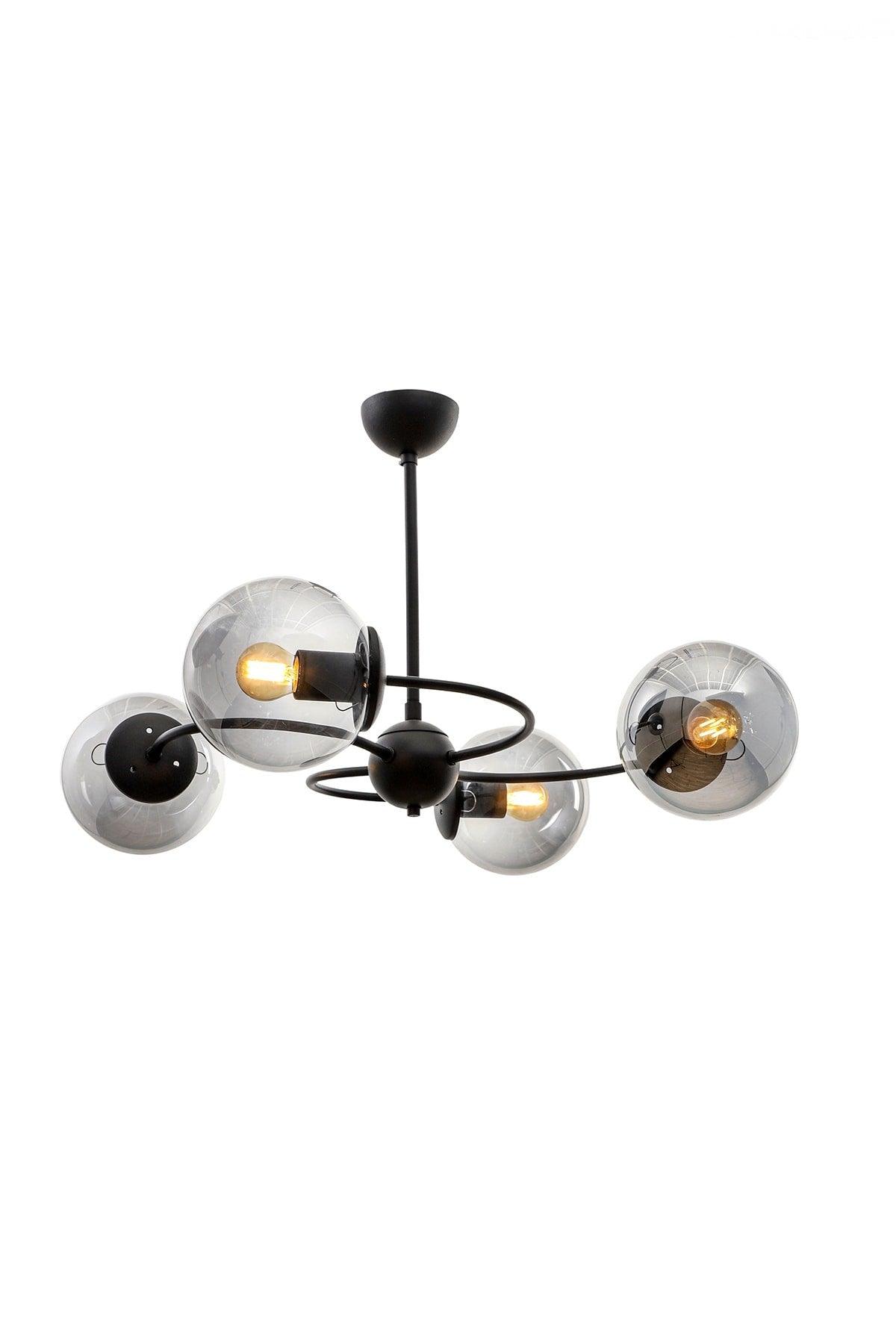 Mobile 4th Black-smoked Glass Chandelier - Swordslife