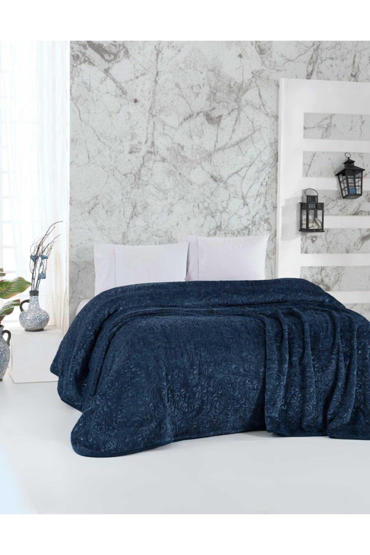 Double Embos Blanket Navy Blue