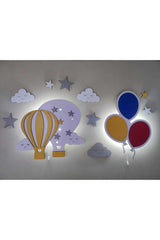 Dorahome Set Balloon Rain Model Wooden Night Light With Led - Swordslife