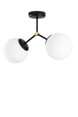 Binary Black Modern Acrobat Model White Globe Glass Chandelier - Swordslife