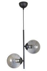 Double Modern Smoked Globe Glass Black Chandelier - Swordslife