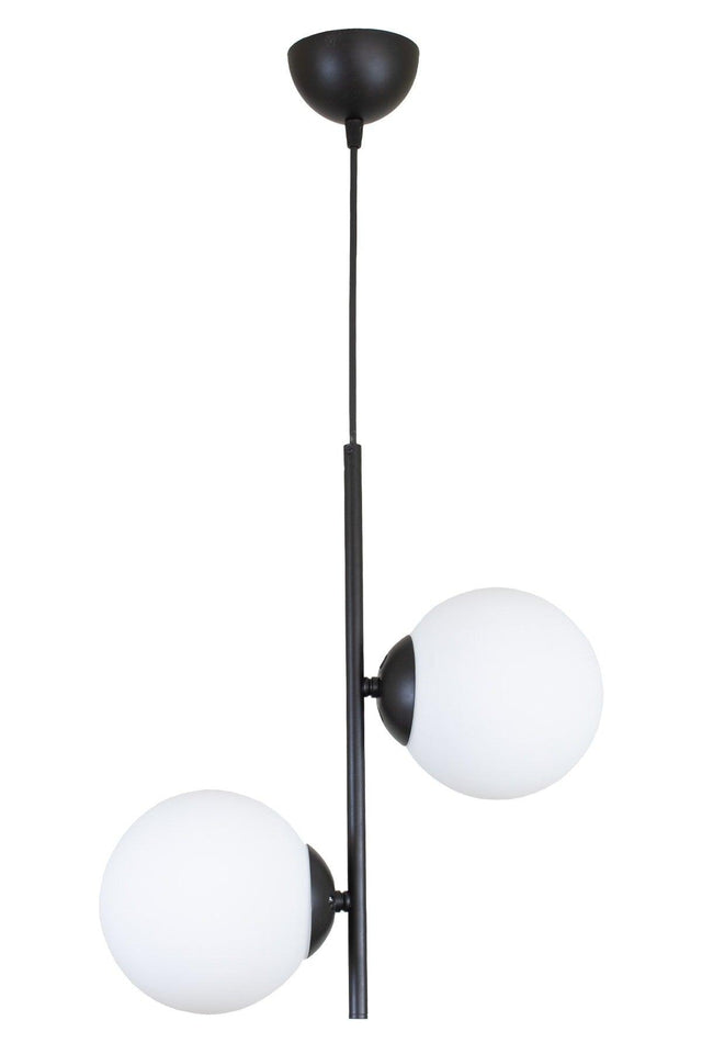 Double Modern Globe Glass Black Chandelier - Swordslife