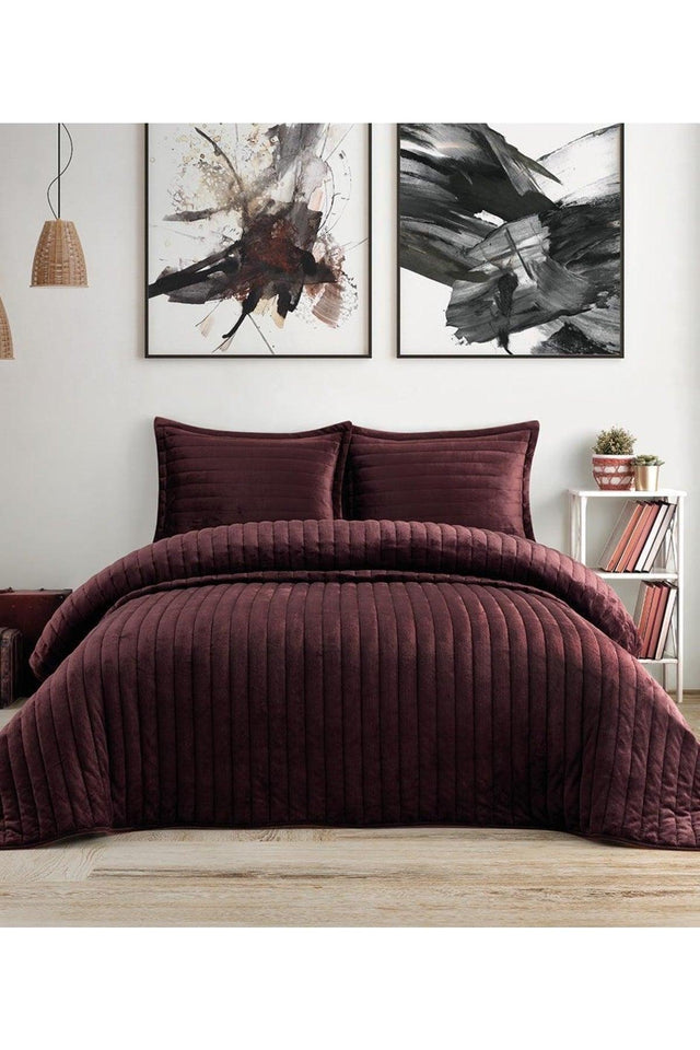 Doux Dark Chocolate Bedspread Set - Swordslife