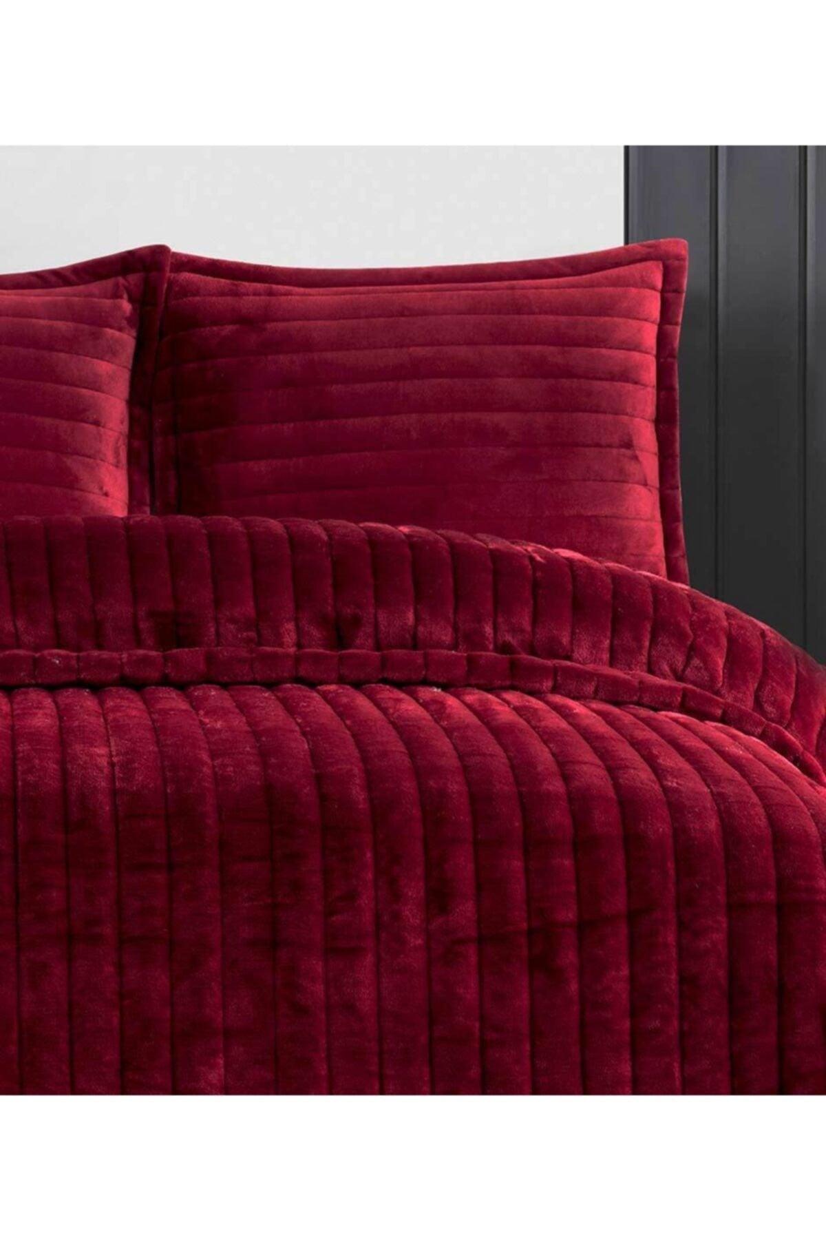 Doux Claret Red Double Bedspread Set - Swordslife