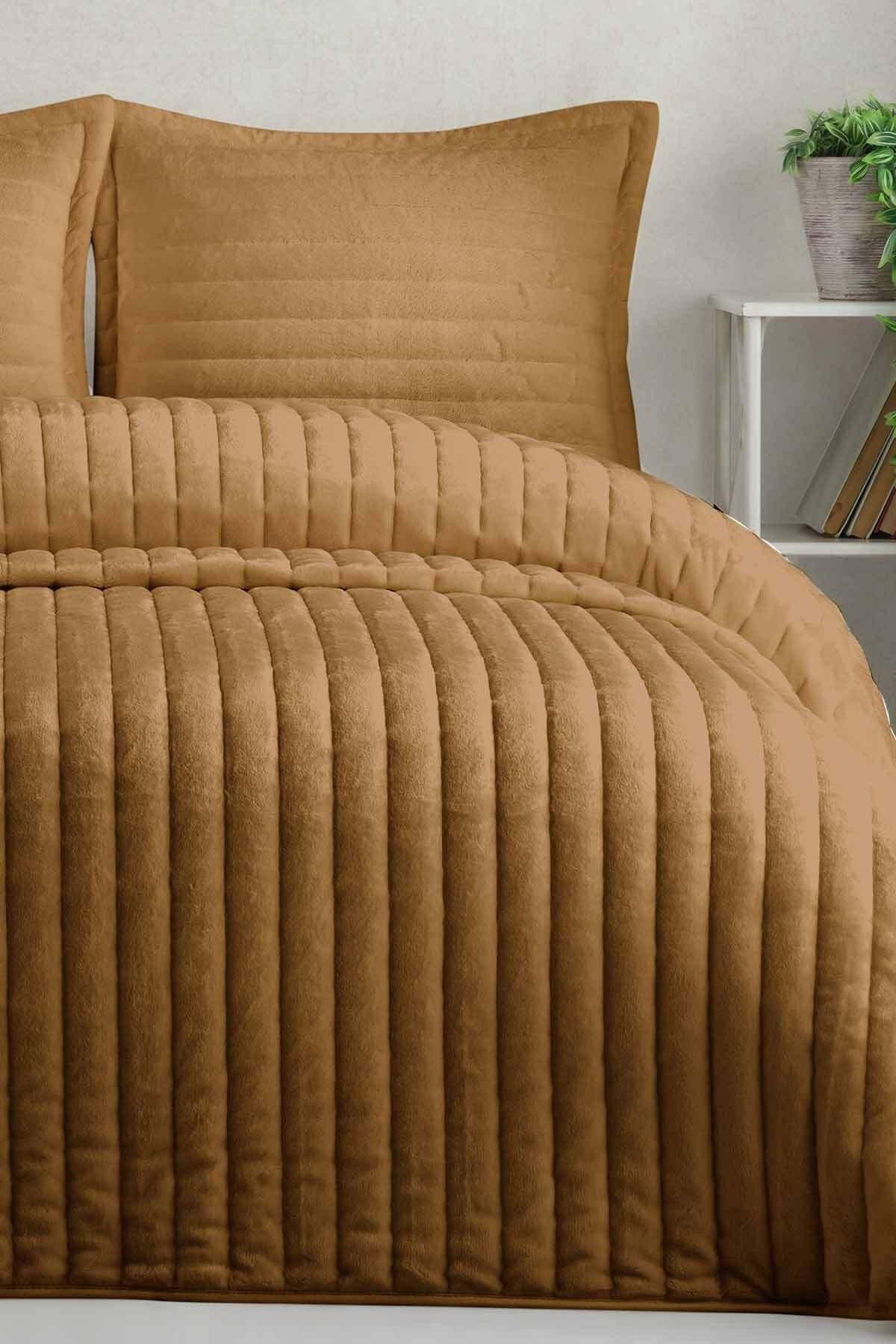 Doux Caramel Double Bedspread Set - Swordslife