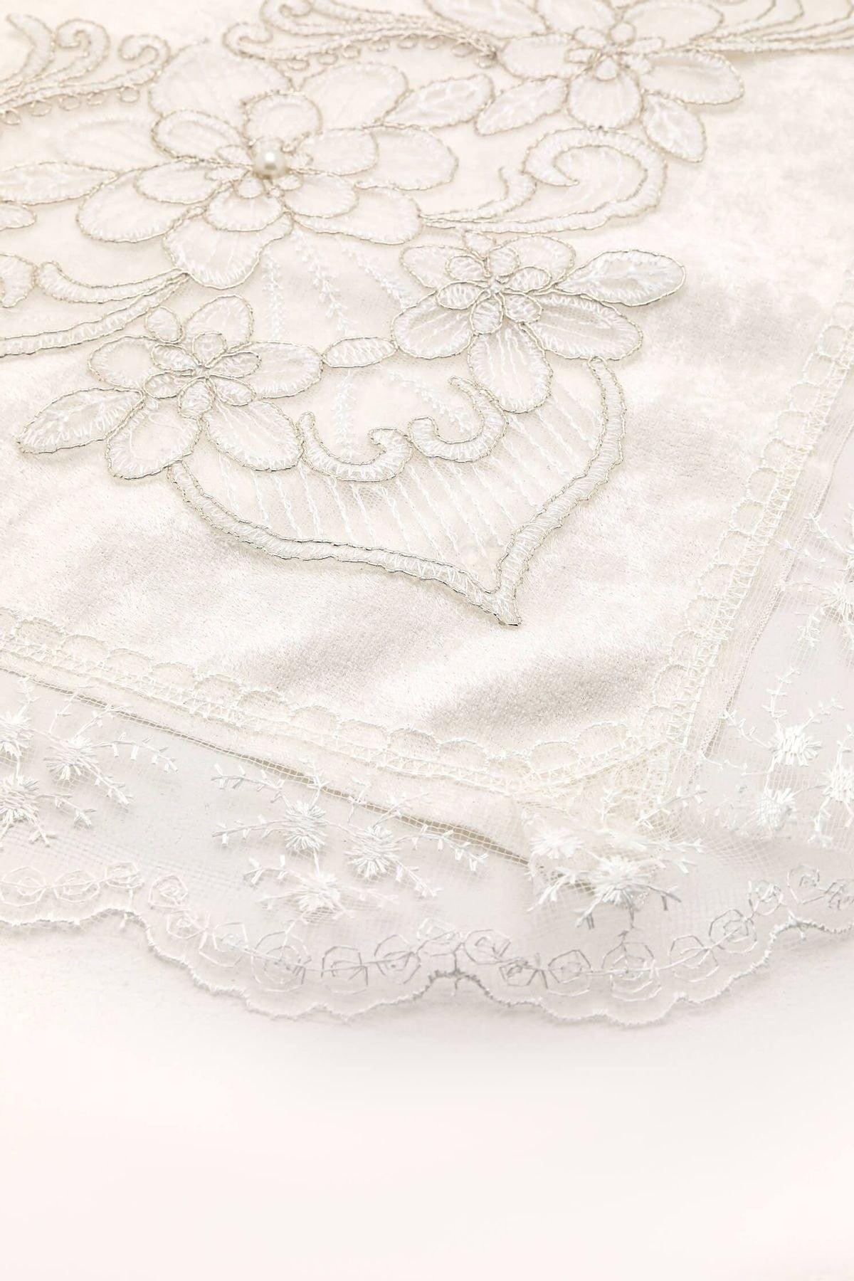 Dowry French Lace Velvet Bundle - Ecru