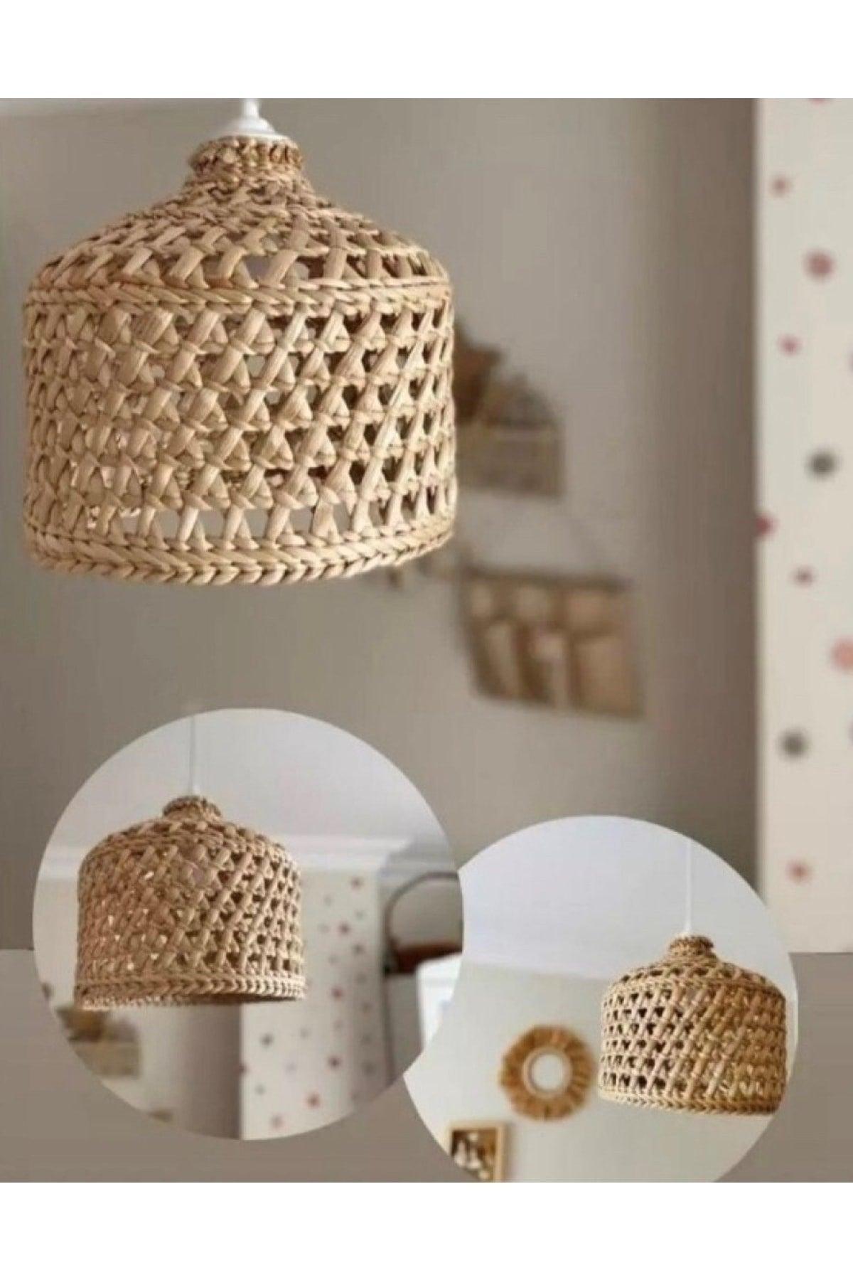 Draht Mesh Bambu Rattan Chandelier 30cm (nicht enthalten) - Swordslife