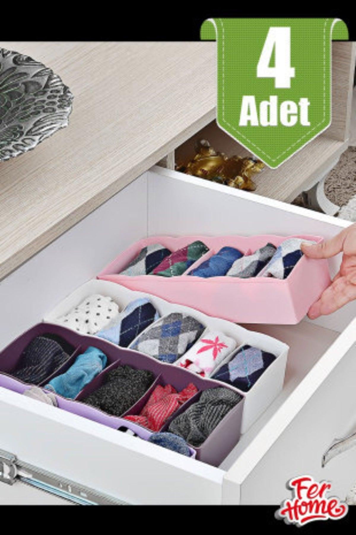 Drawer Organizer Organizer 4 Pieces 5 Eyed Socks Tie Houseware Organizer - Swordslife