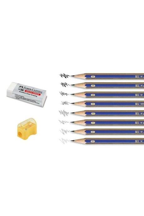 Drawing Set 6b 4b 2b B Hb H 2h 4h + Eraser -