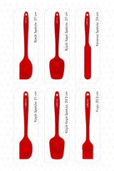 Drongo Heat Resistant Fireproof Non-Stick Silicone Spatula Set 6 Pieces Red - Swordslife