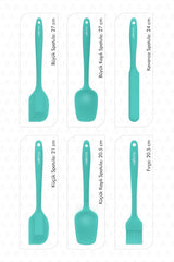 Drongo Heat Resistant Fireproof Non-Stick Silicone Spatula Set 6 Pieces Turquoise - Swordslife