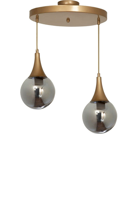 Drop 2 Tumbled Round Smoked Glass Pendant Lamp Chandelier - Swordslife