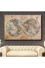 World Map Canvas Painting - Hrt102 - Swordslife