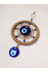 Wall Decoration, New Season, Spider Web Mesh Rope Model 13x13 Cm Glass Evil Eye Beads Wall Ornament - Swordslife