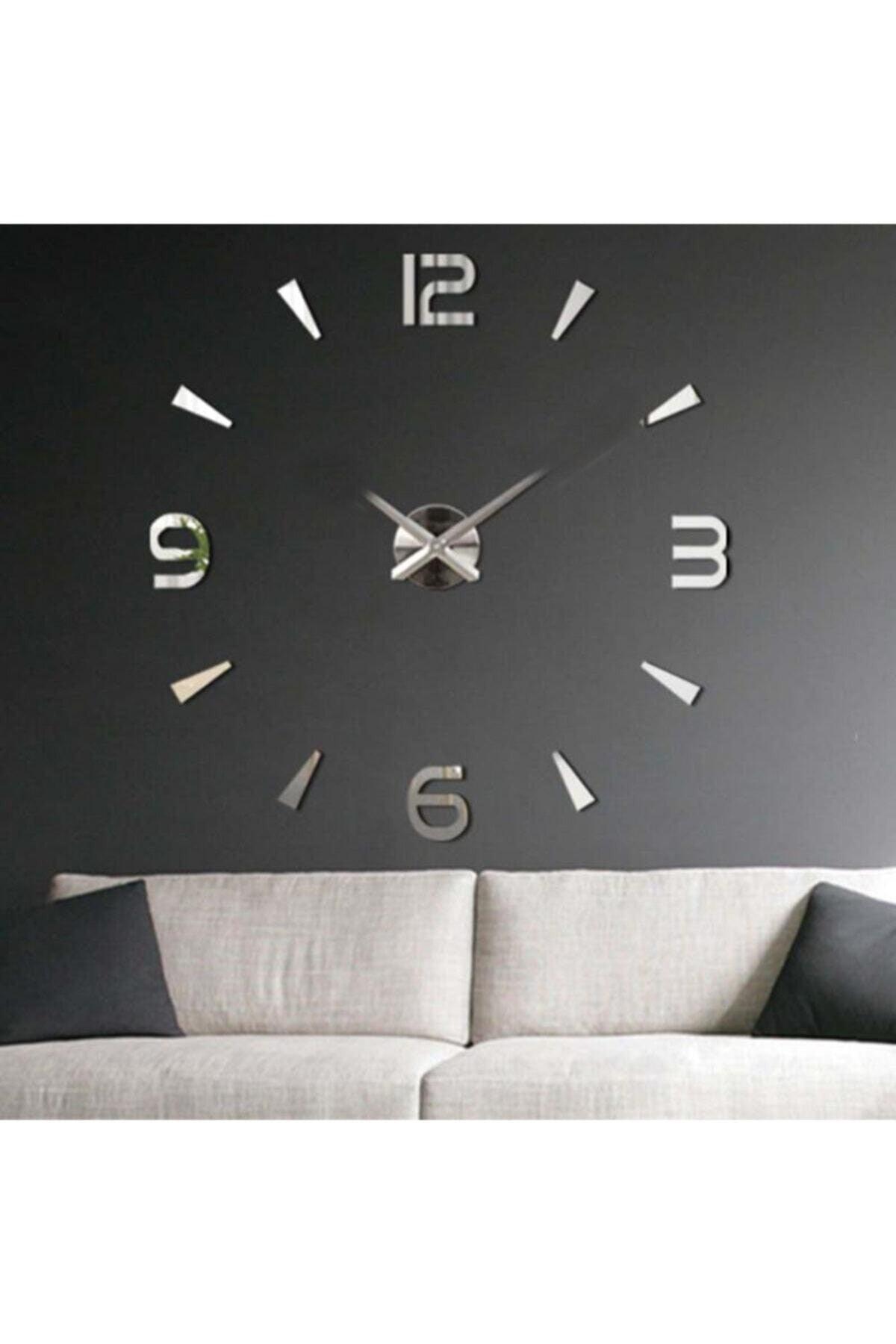 Wall Clock Large Size 3d Turkish Numeral Wall Clock Top Rated Silver - Swordslife