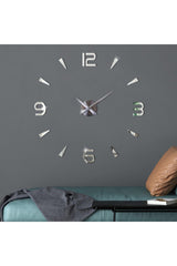 Wall Clock Large Size 3d Turkish Numeral Wall Clock Top Rated Silver - Swordslife