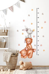 Wall Sticker - Cute Bears, Rabbits And Stars Kids Room Height Gauge Ruler Wall Decor - Swordslife