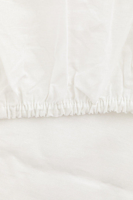 Plain 2 Cotton Single Elastic Bed Sheet 100X200 Cm White - Swordslife