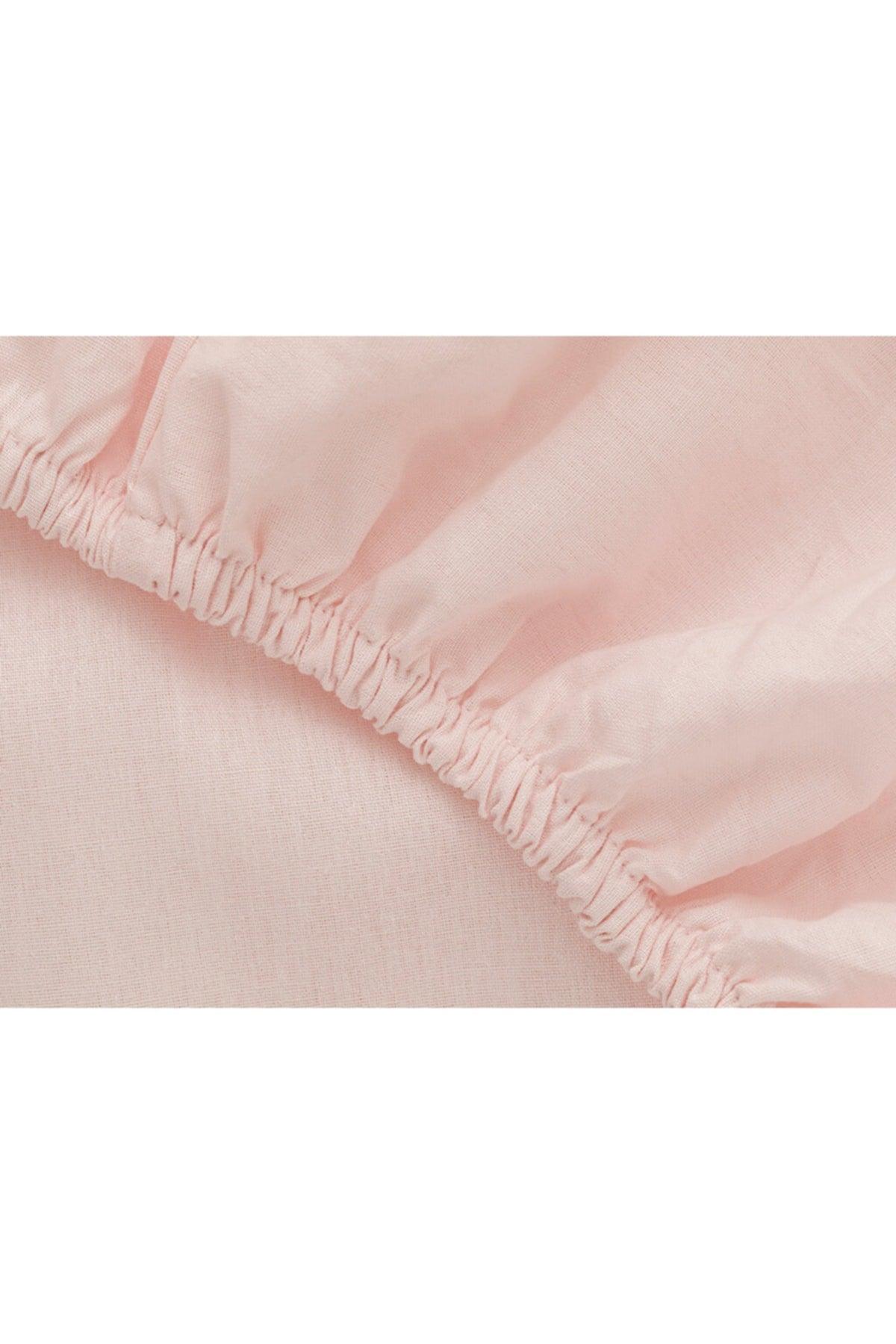 Plain Cotton Elastic Bed Sheet Powder Pink - Swordslife