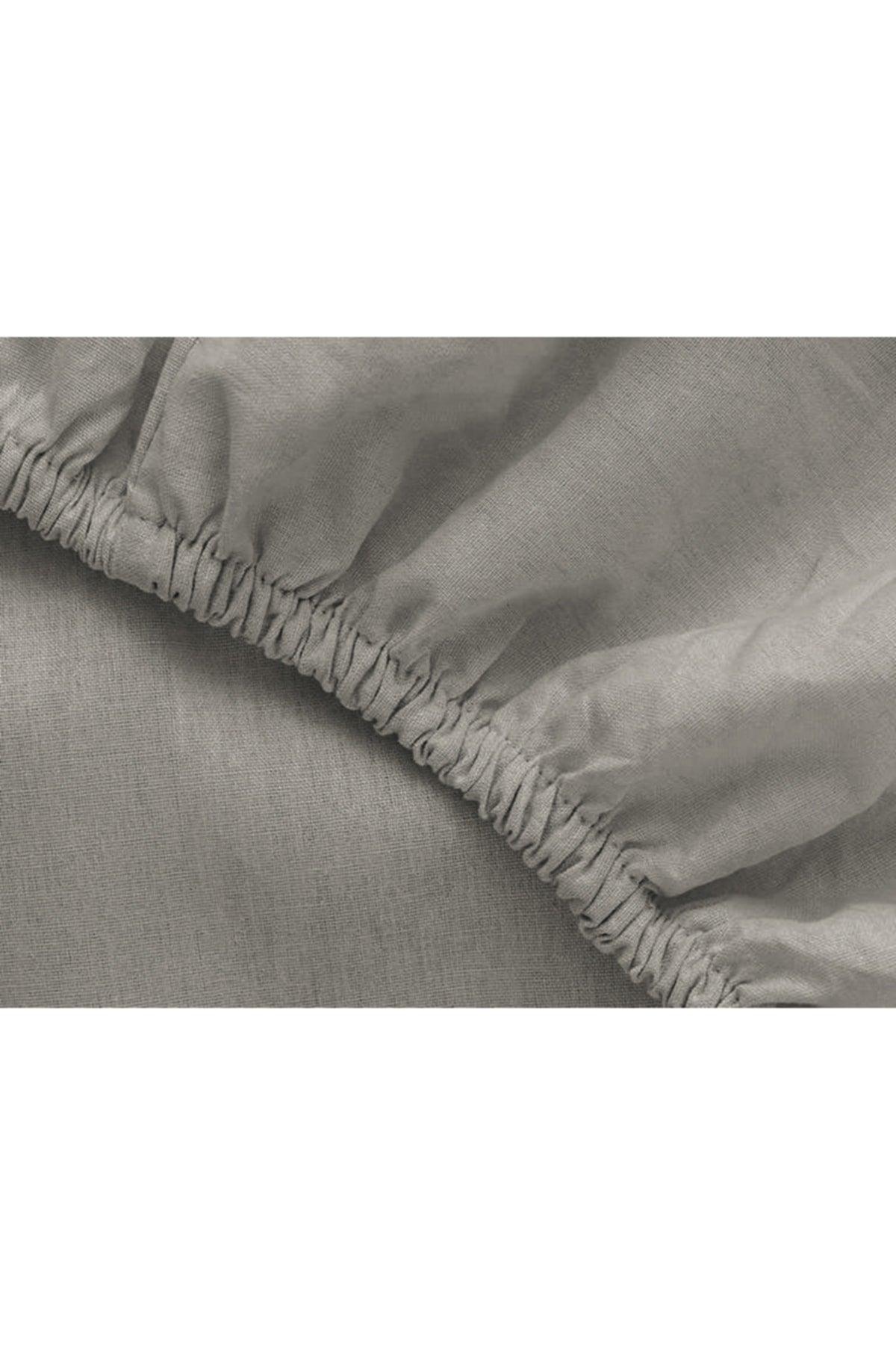 Plain Cotton Single Elastic Bed Sheet 100x200 Cm Pebble Stone - Swordslife