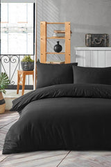 Plain Black Single Duvet Cover Set - Swordslife