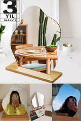 Irregular Aesthetic Makeup Mirror Frameless, Decorative Table Desk Living Room, Bedroom Cloud - Swordslife