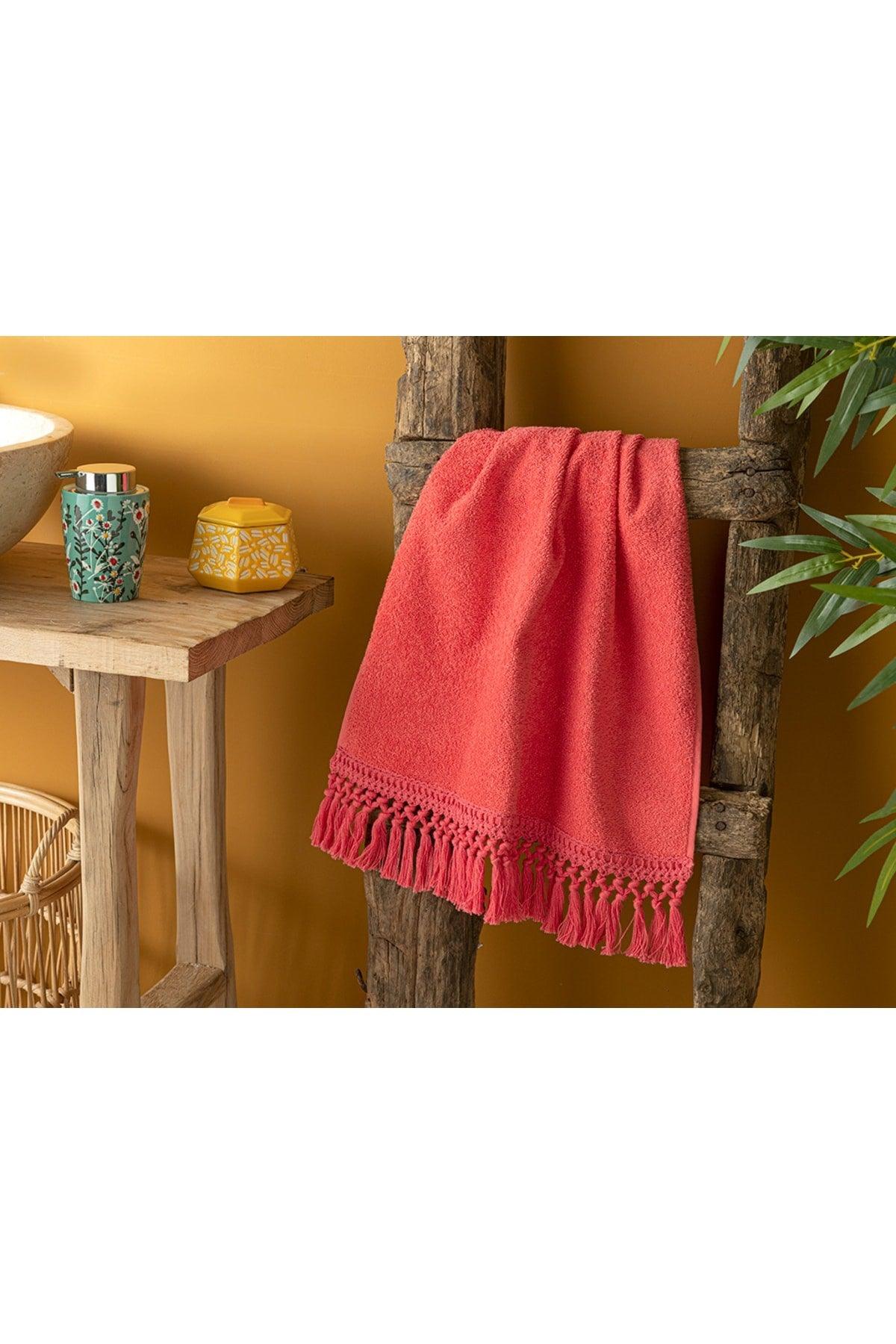 Eaves Cotton Fringed Face Towel 50x70 Cm Pink - Swordslife